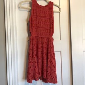 fit and flare pink dress